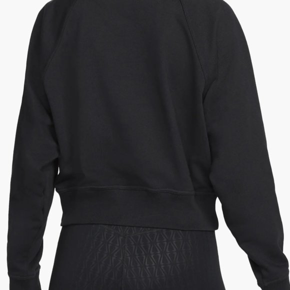 NIKE Women Cutout Crop Black Long Sleeve Sweatshirt S - Picture 6 of 17